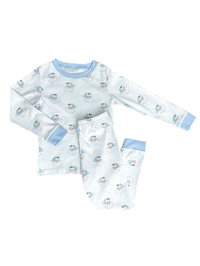 PRE-ORDER Two Piece Jammies- Blue Santa