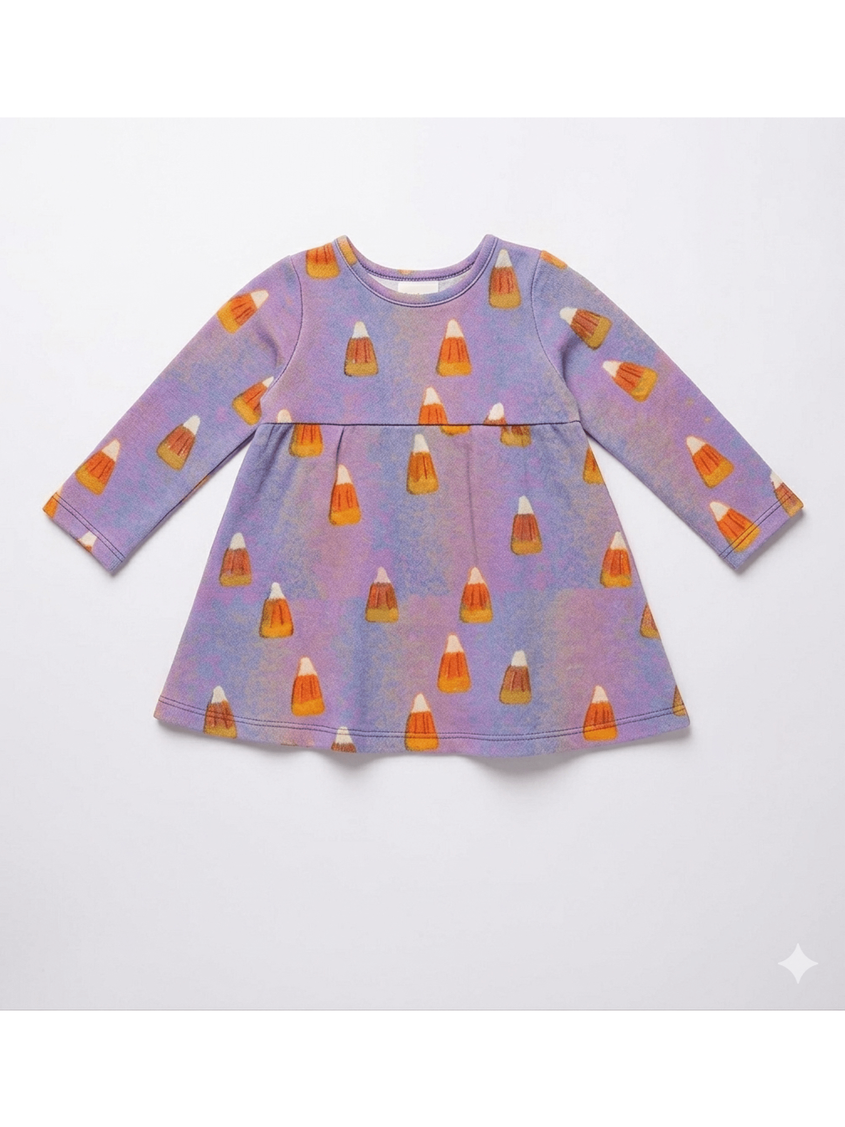 Girls Lame Steph Dress - Lavender Candy Corn