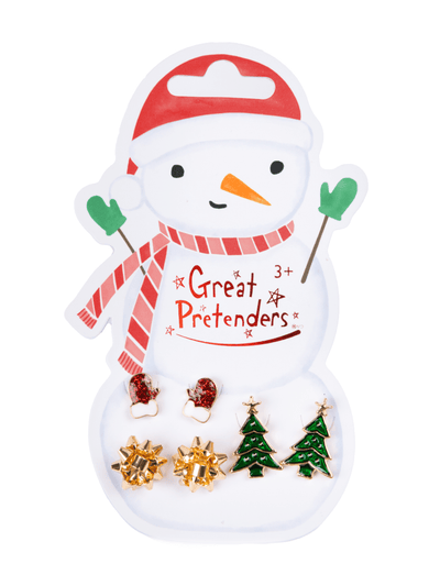 Snowman Pierced Earrings, 3 pair