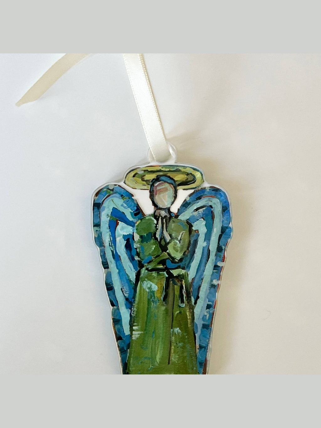 Heavenly Angel Male Acrylic Christmas Ornament - Wreath Charm