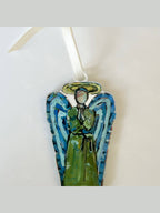 Heavenly Angel Male Acrylic Christmas Ornament - Wreath Charm