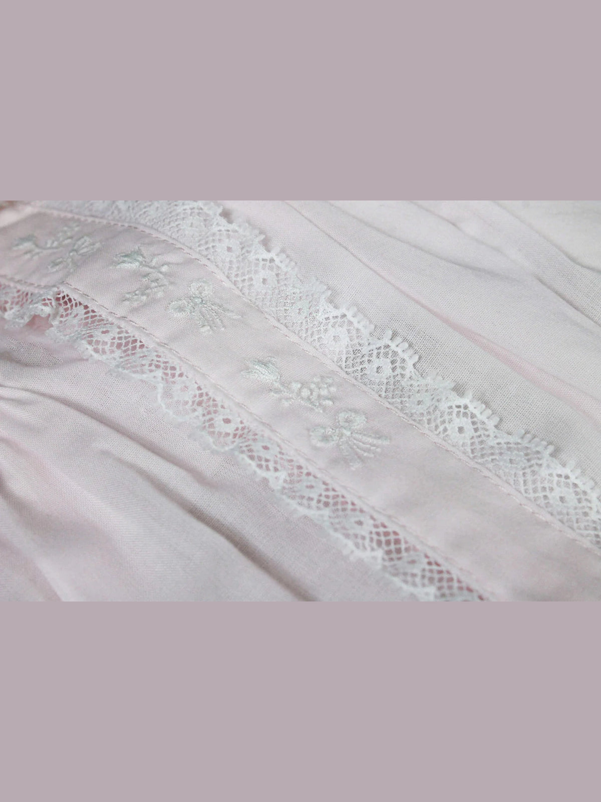 Heirloom Lace Hand Embroidered Gown Sac