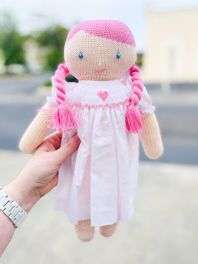 Rosie Knit Doll w/Heart Dress