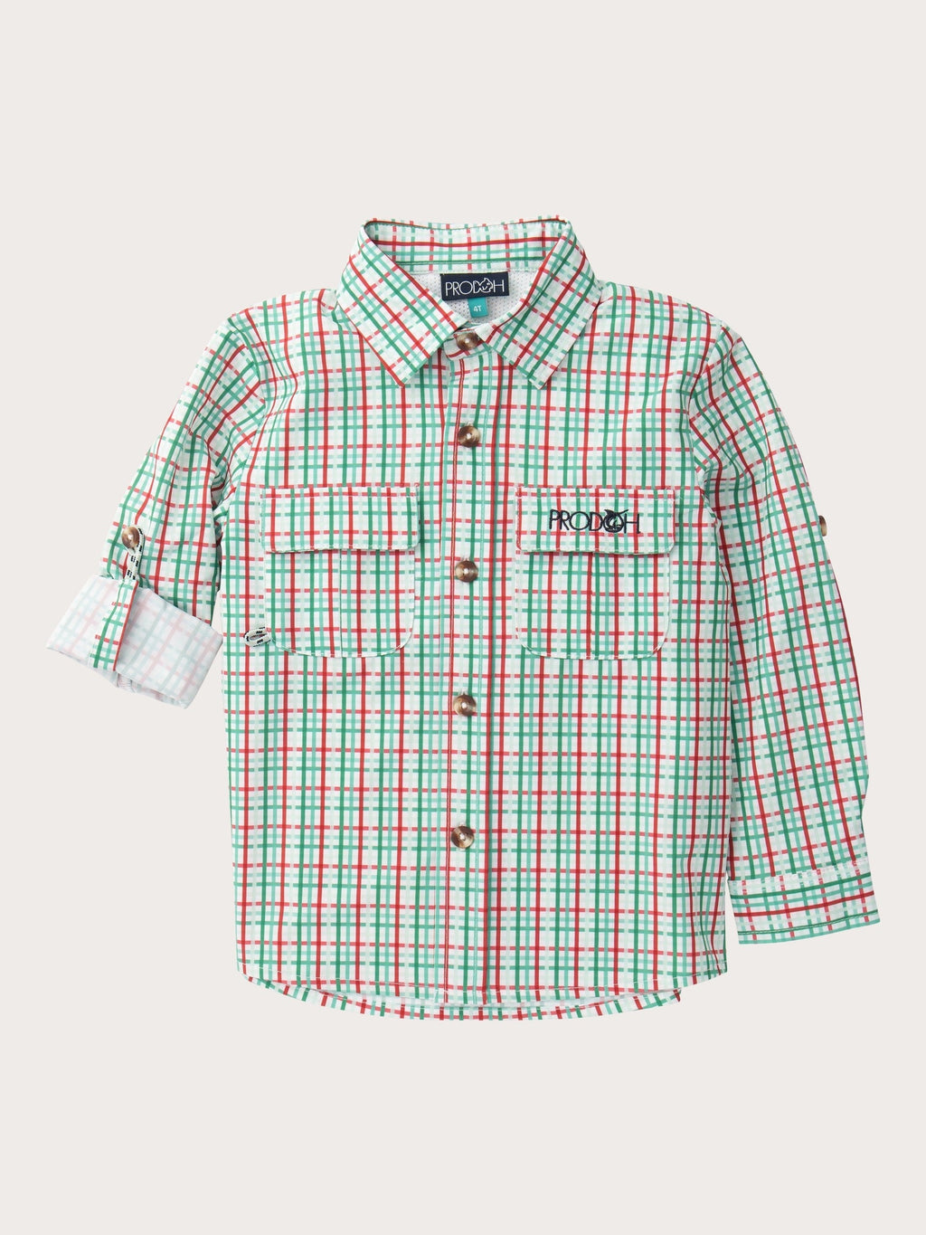 PRE-ORDER Founders Kids Fishing Shirt - Holiday Plaid