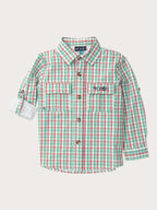 PRE-ORDER Founders Kids Fishing Shirt - Holiday Plaid
