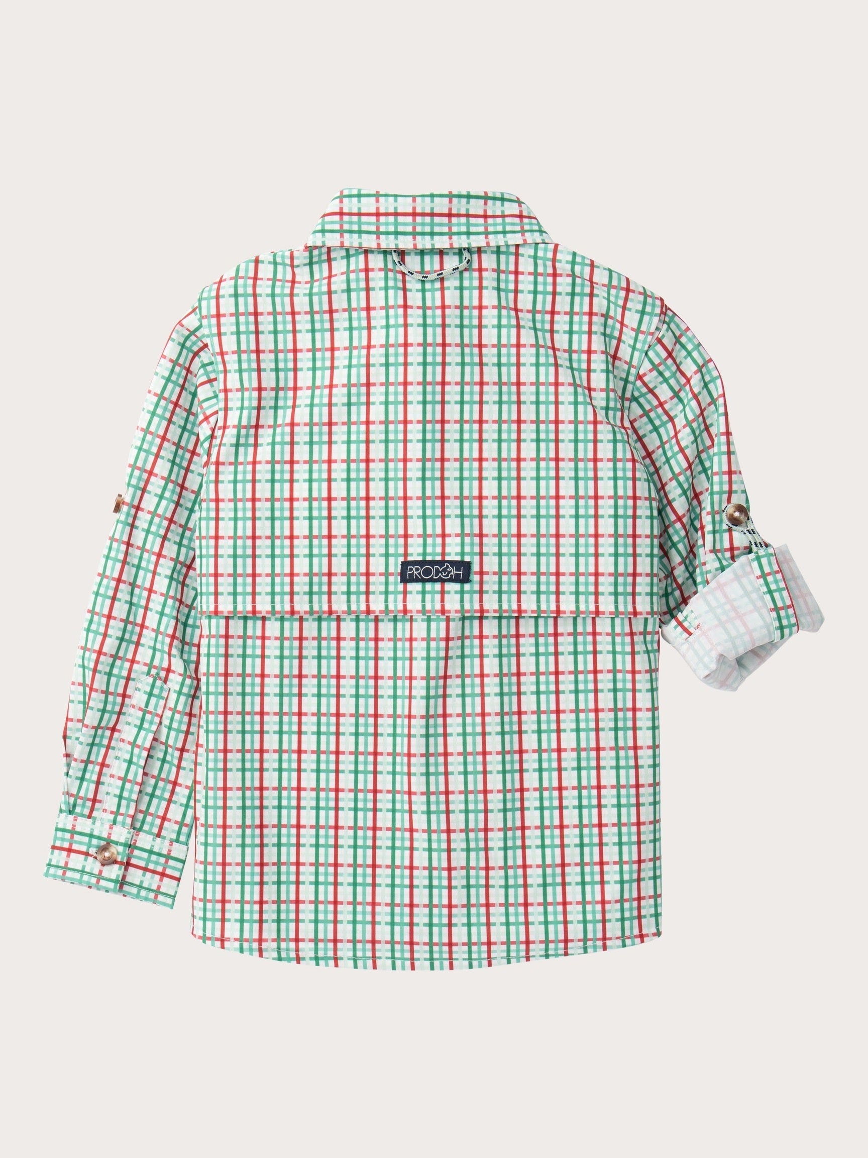 PRE-ORDER Founders Kids Fishing Shirt - Holiday Plaid