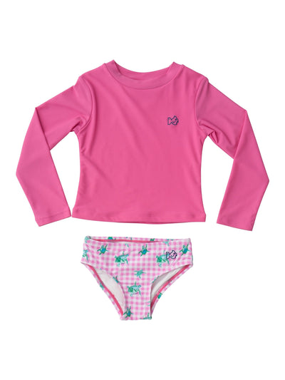 PRE-ORDER Reef Rashguard Swim Set- Pink Turtles