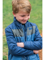 PRE-ORDER Boys Puffer Jacket - Dark Denim Colorblock