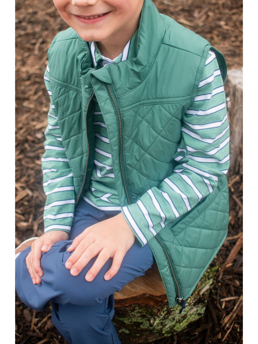 PRE-ORDER Kids PRO Quilted Vest - Smoke Pine