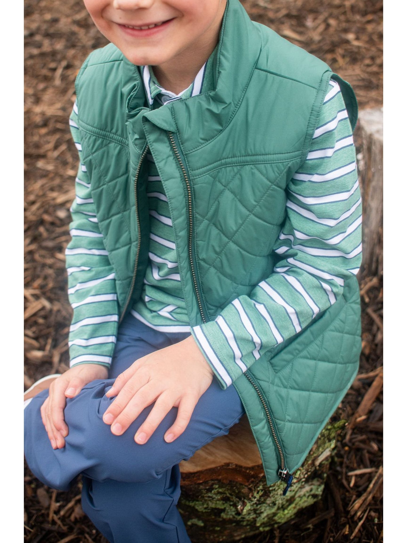 PRE-ORDER Kids PRO Quilted Vest - Smoke Pine
