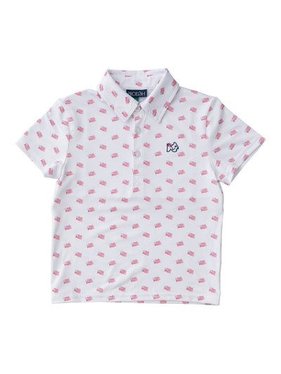 PRE-ORDER Boys Performance Polo- American Flag