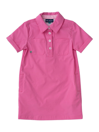 Short Sleeve Fishing Shirt Dress - Cheeky Pink
