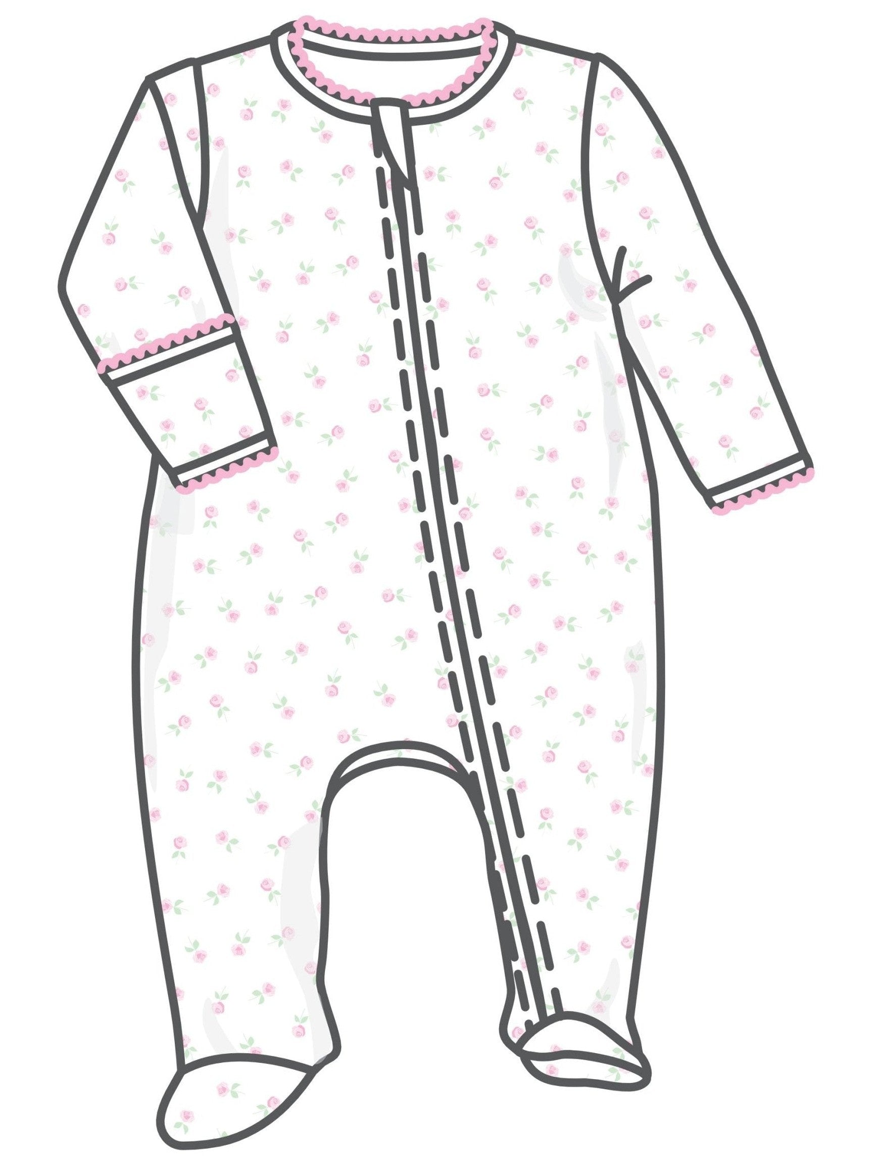 Juliette's Classics Print Zip Footie