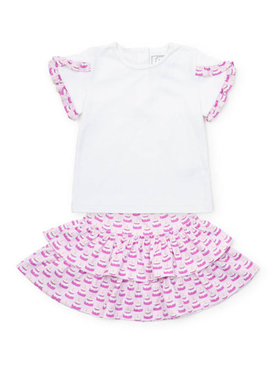 PRE-ORDER Winnie Skirt Set - Birthday Cake Pink