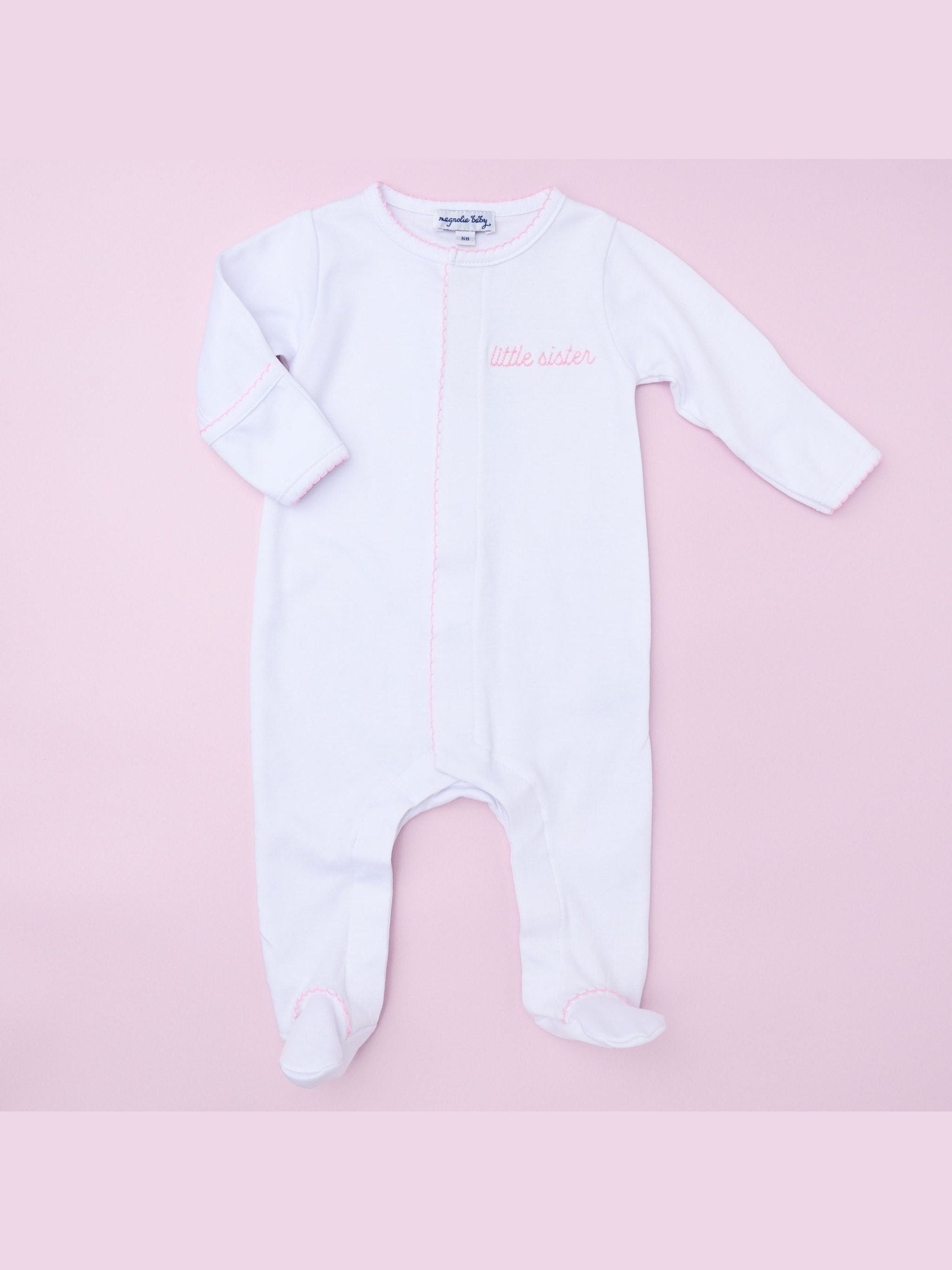 Little Sister Embroidered Footie