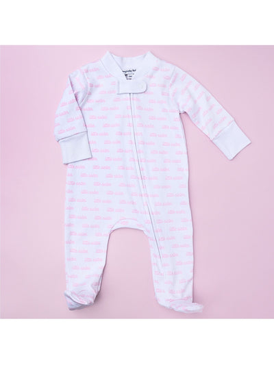 Little Sister Zipper Print Footie