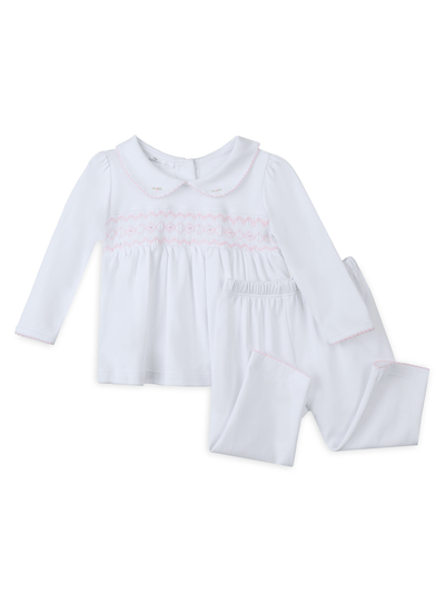 Lizzie & Landon's Classics Pink Smocked Collared 2pc Pant Set