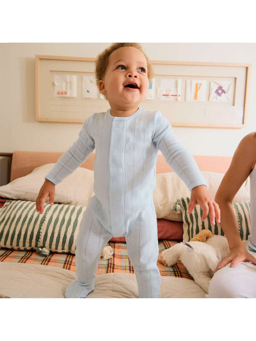 Love Lines Pointelle Magnetic Footie