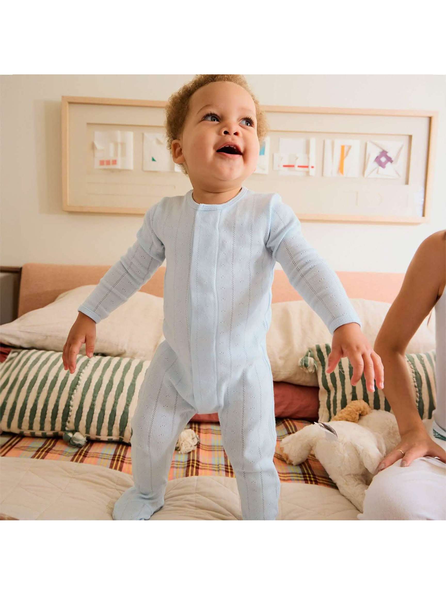 Love Lines Pointelle Magnetic Footie