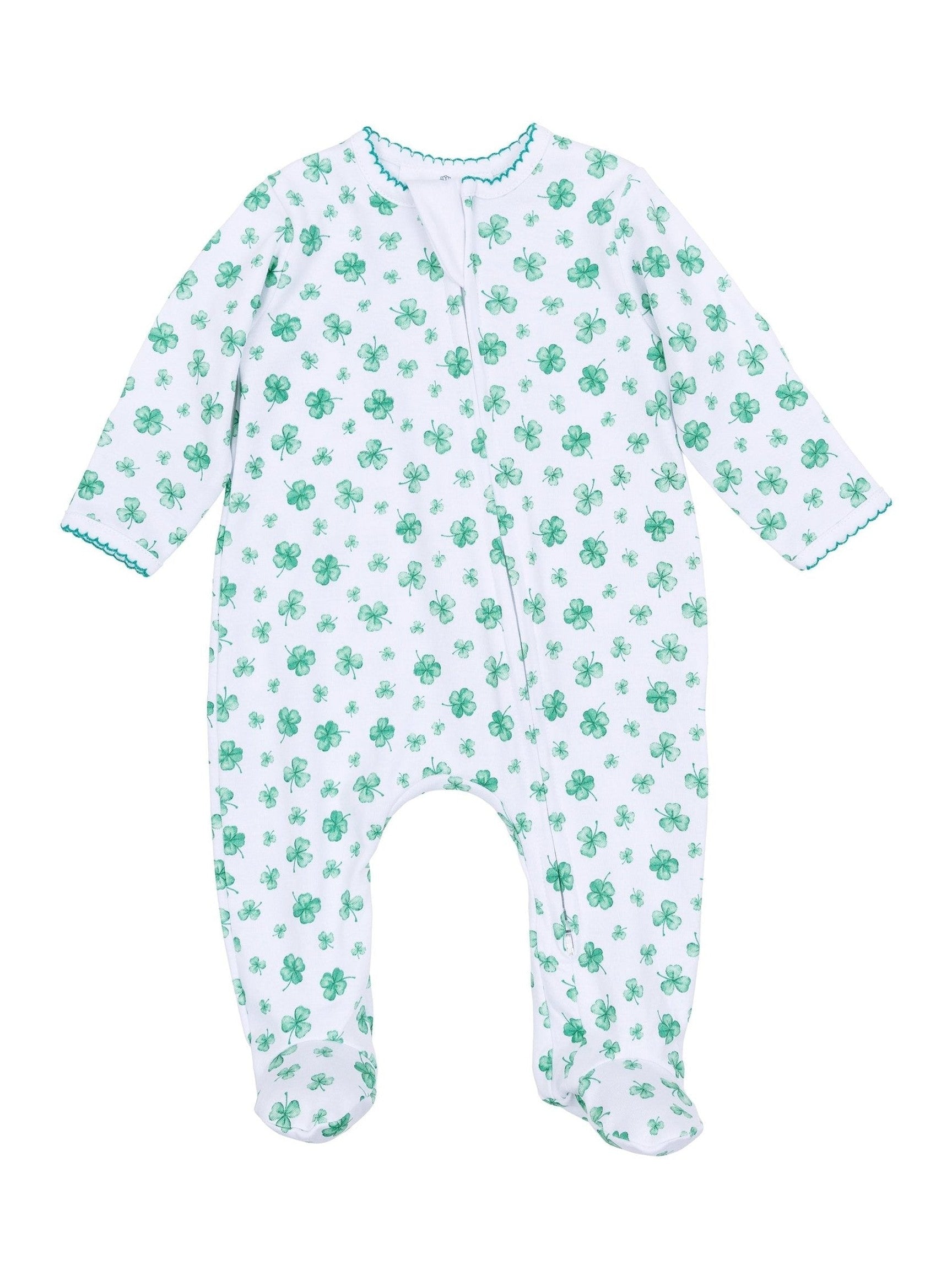 Lucky Little Ones Printed Zip Footie