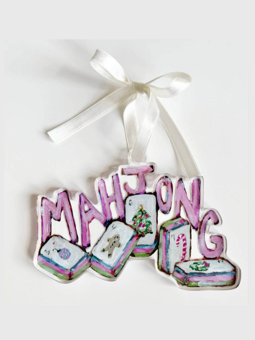 Mahjong Christmas Acrylic Christmas Ornament