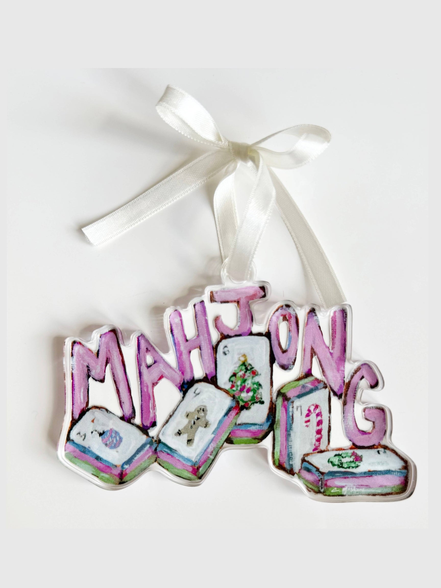 Mahjong Christmas Acrylic Christmas Ornament