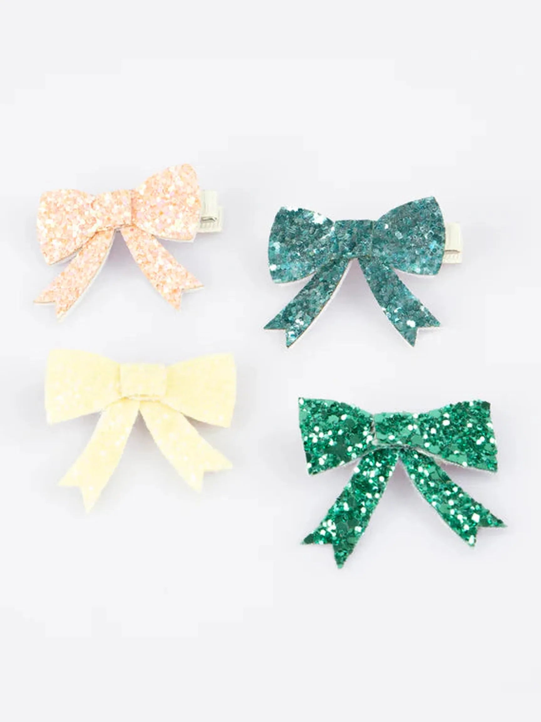 Glitter Bow Hair Clips