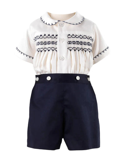 Navy Smocked Set