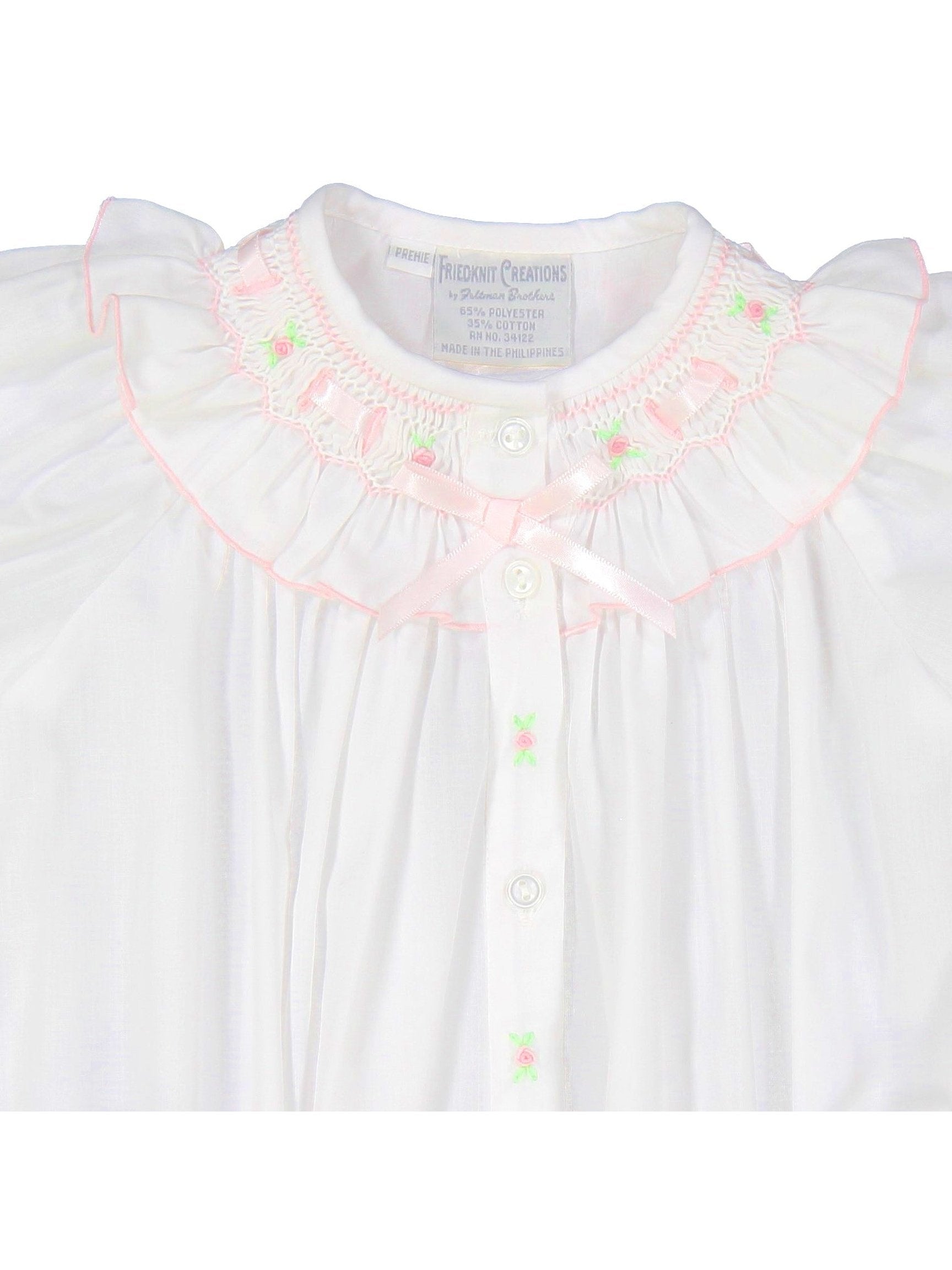 Ribbon Ruffle Smocked "Take Me Home" Gown with Hat