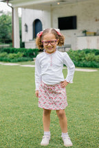 Zinnia Blooms Scallop Skort