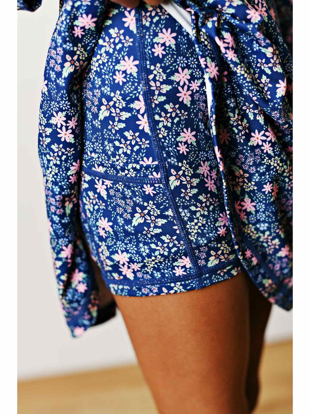 Navy Ditsy Floral L/S Tennis Dress