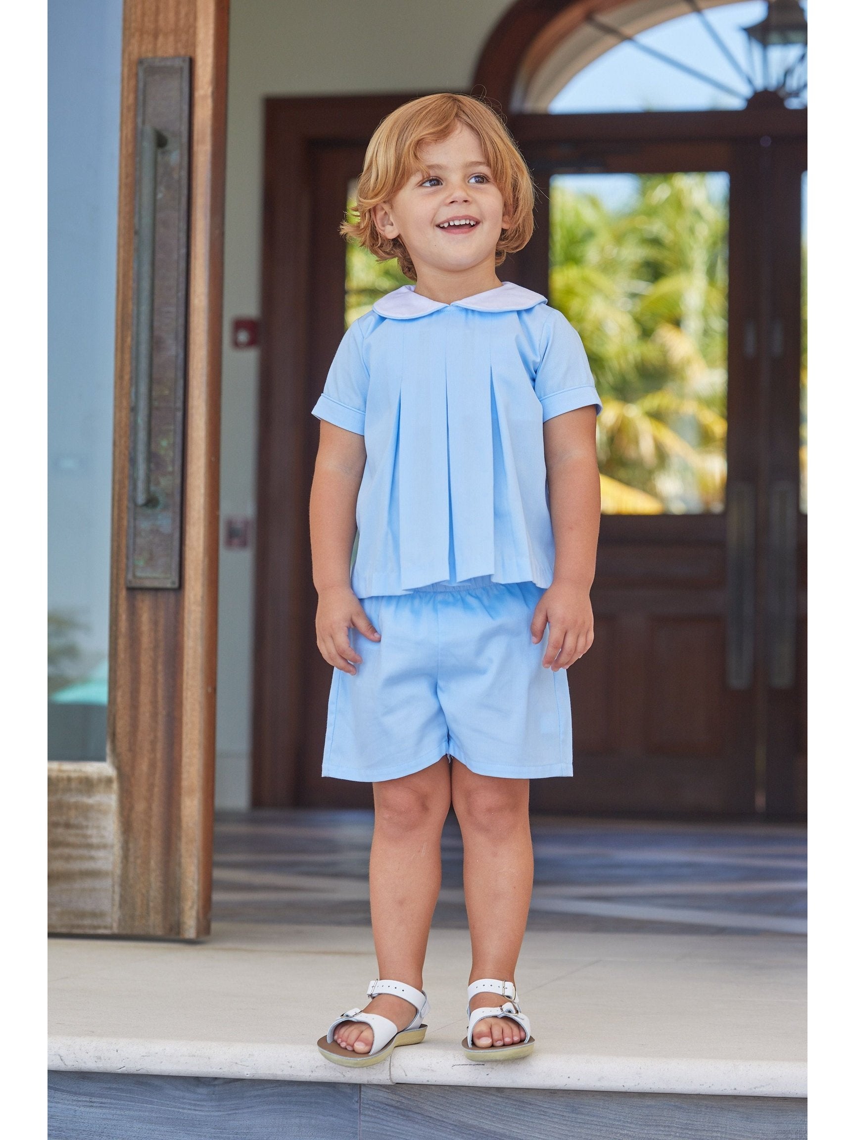 Nicholas Short Set - Light Blue Pique
