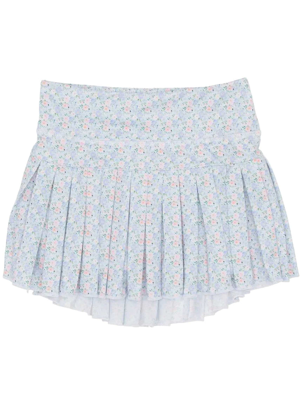 Grand Blue Flowers Mini Pleated Skort