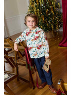 PRE-ORDER Boys Jack Shirt - Santa Sleigh