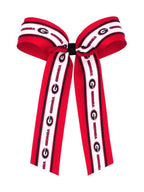 Logo Print Grosgrain Overlay Streamer Bow