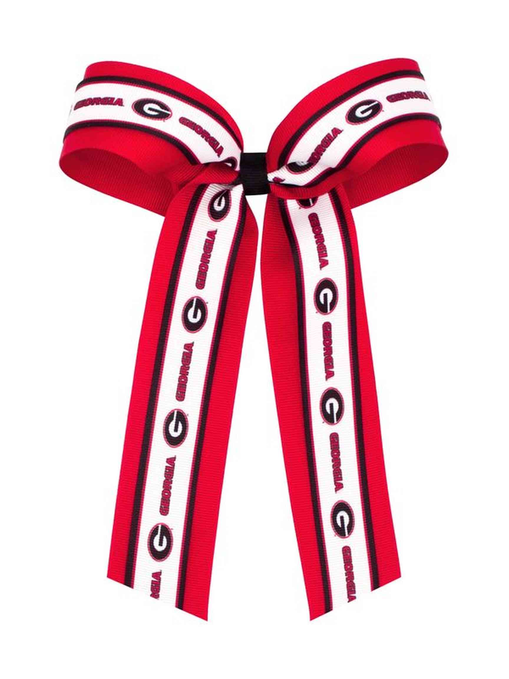 Logo Print Grosgrain Overlay Streamer Bow