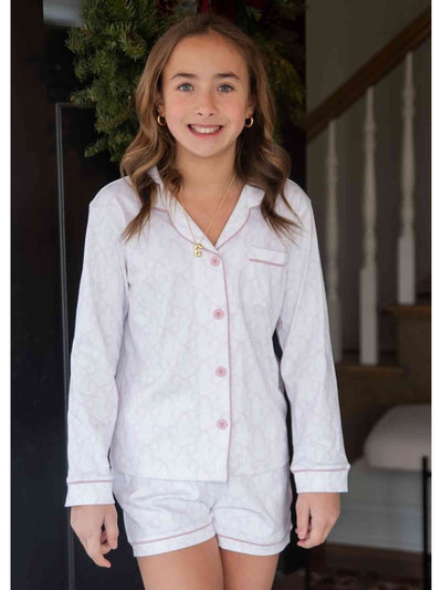 PRE-ORDER Button Up Lounge Set - Pink Bows