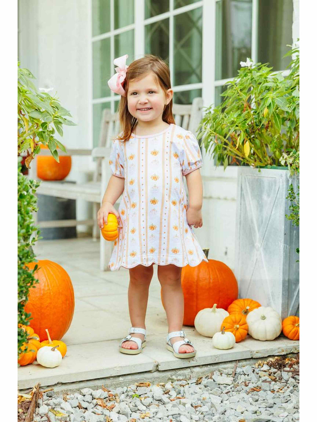 Pumpkin Patch Scalloped Dress