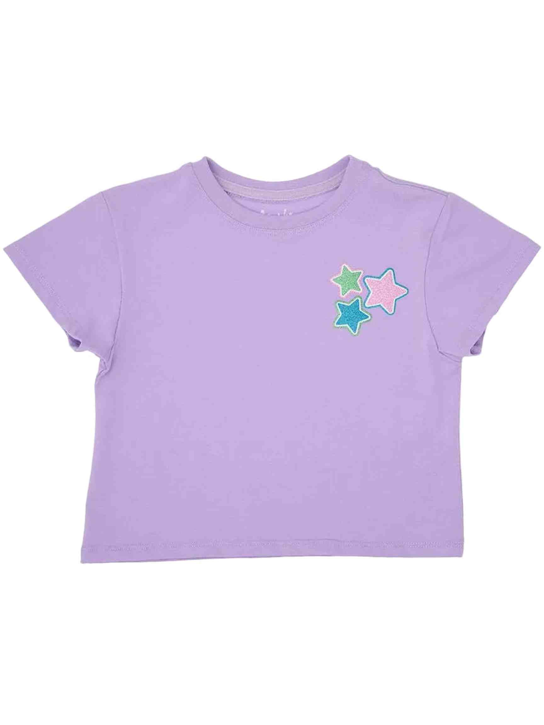 Boxy Glitter Stars Lavender Top
