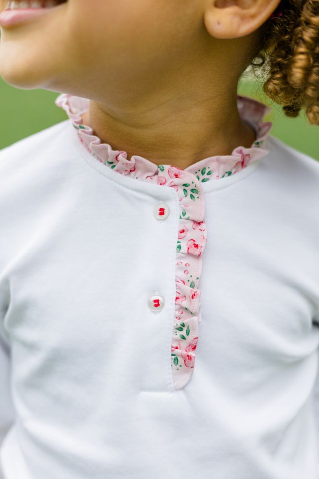 Zinnia Blooms LS Henley Shirt