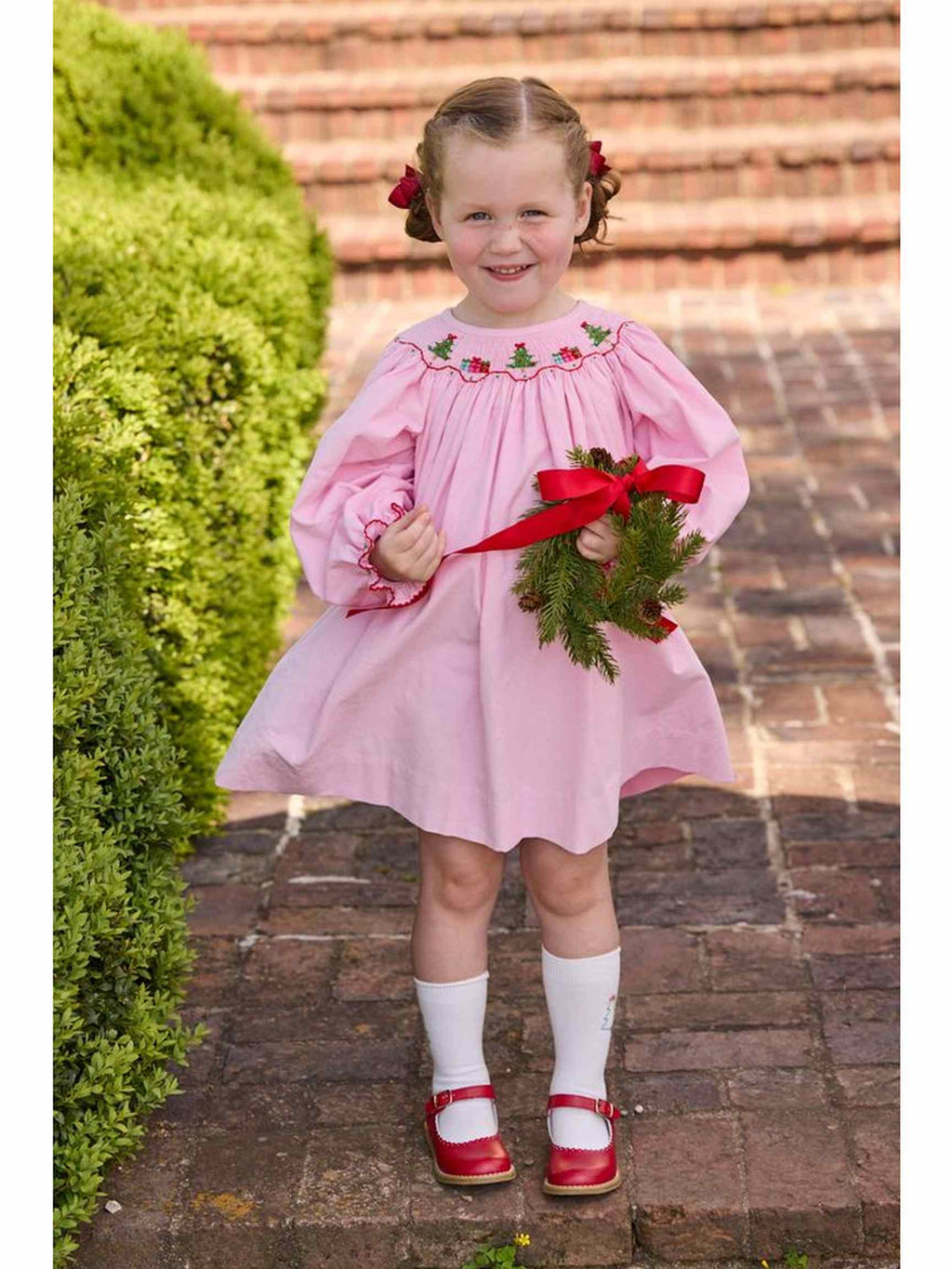 Smocked Bishop Dress - Holly Days