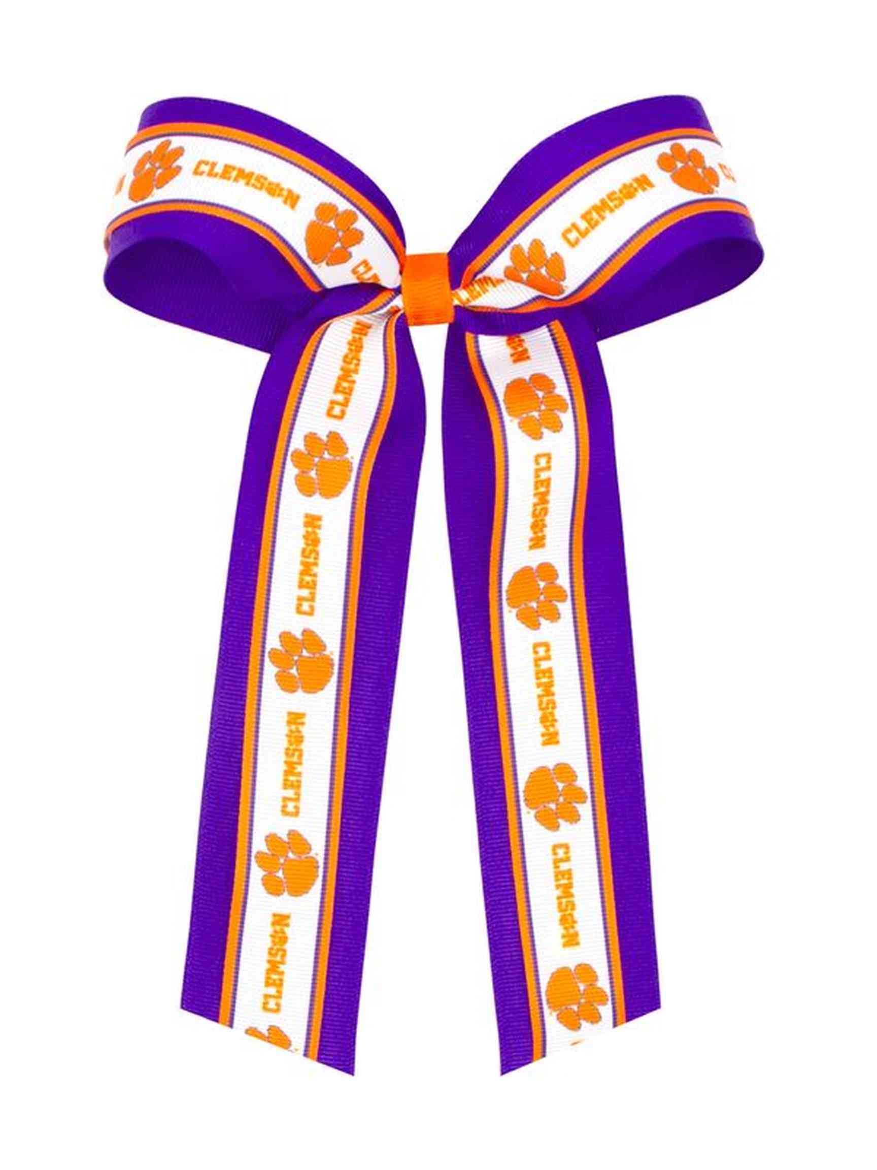Logo Print Grosgrain Overlay Streamer Bow