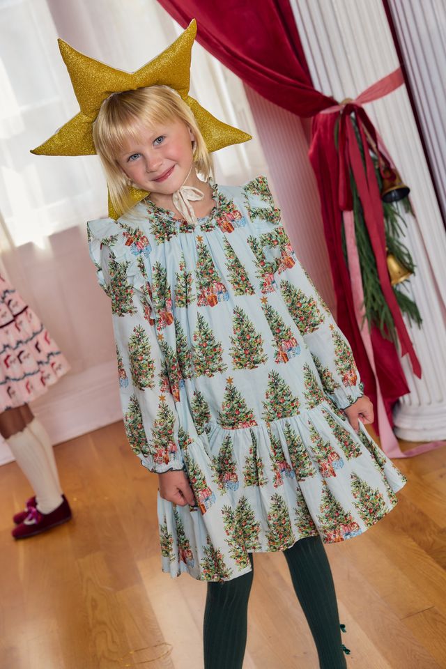 PRE-ORDER Harper Dress - Trees and Presents