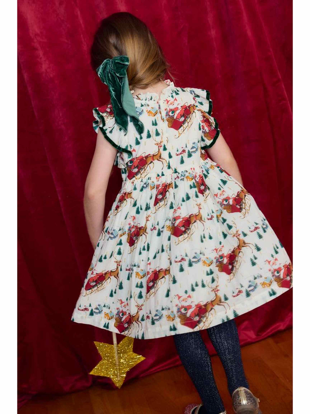 PRE-ORDER Jennifer Dress - Santa Sleigh