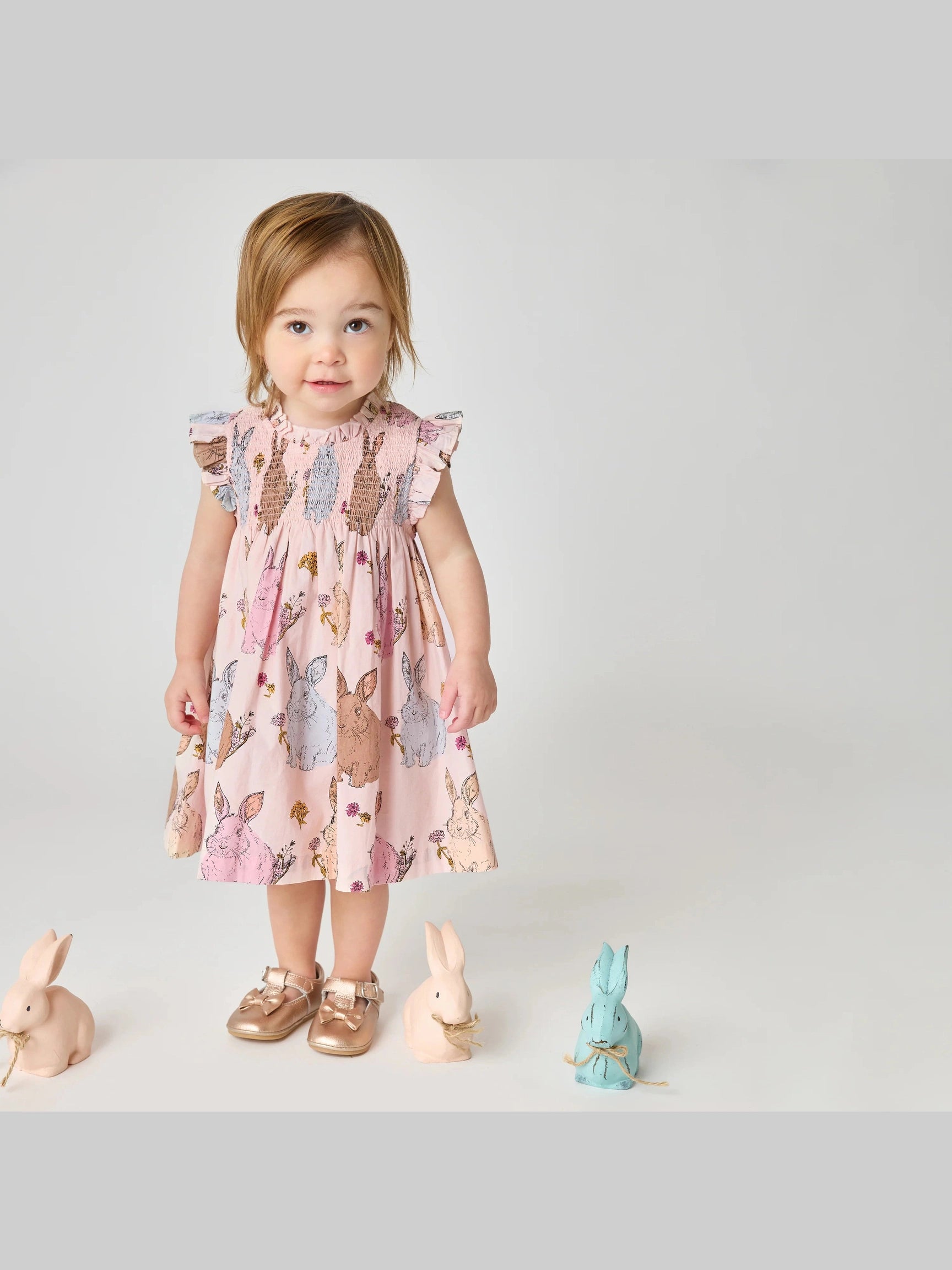 Stevie Dress Set - Vintage Bunnies - Posh Tots Children's Boutique