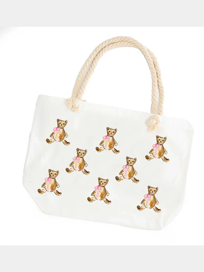 Teddy Bear with Pink Bow Tote