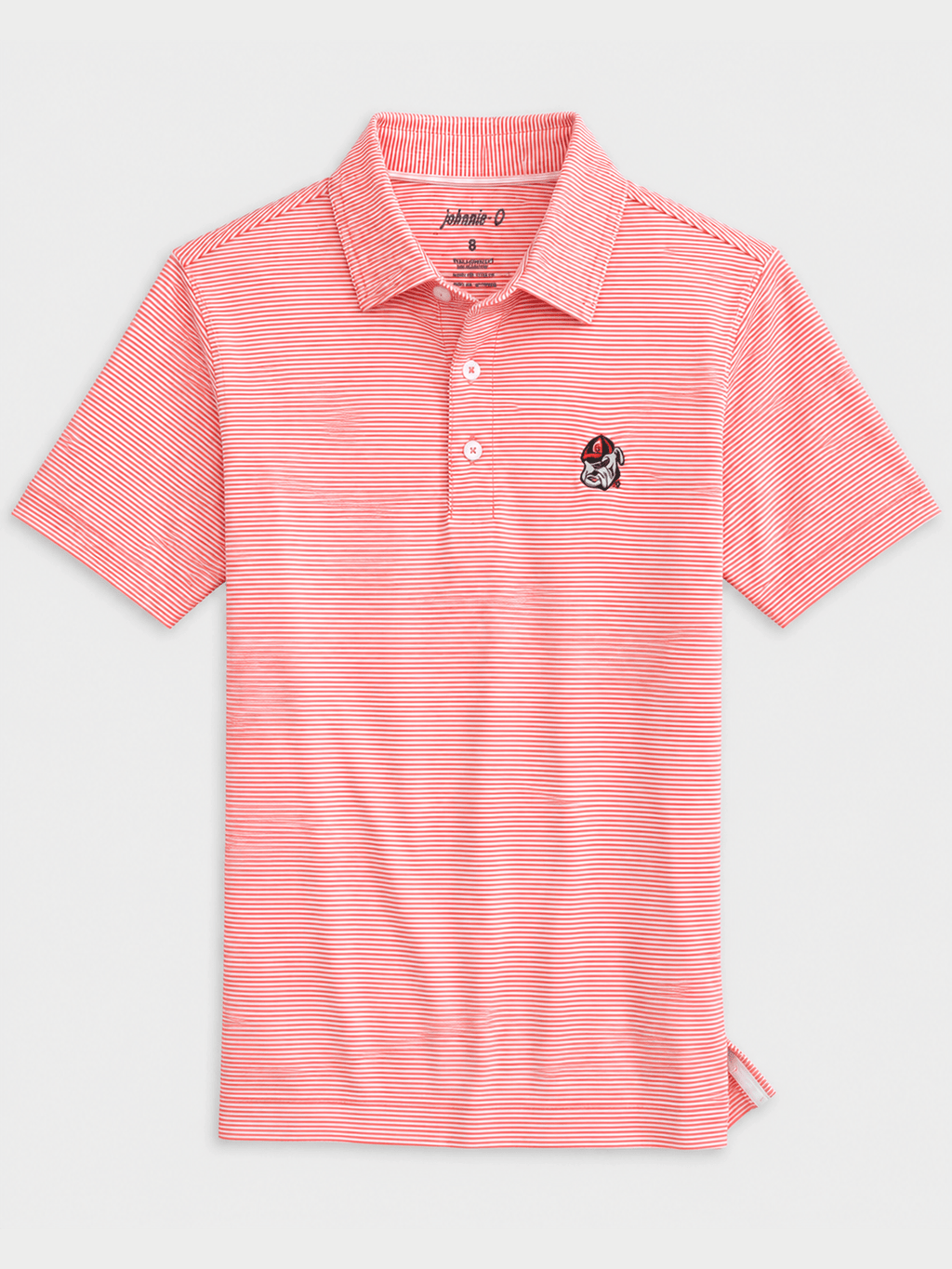 Georgia Lyndonn Jr. Striped Jersey Performance Polo - Bulldog Head Logo