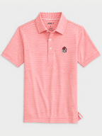 Georgia Lyndonn Jr. Striped Jersey Performance Polo - Bulldog Head Logo