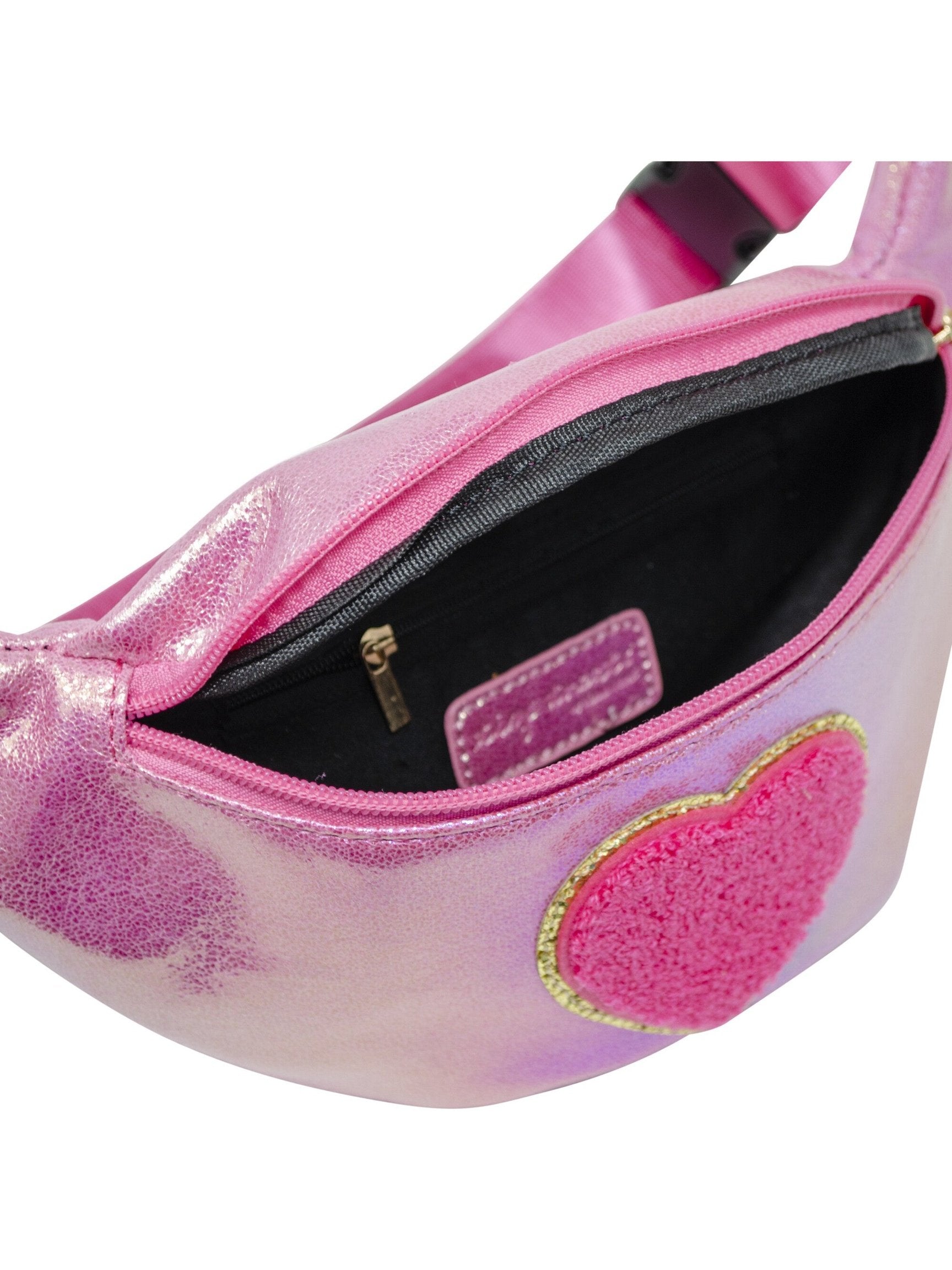 Shiny Heart Patch Sling Bag
