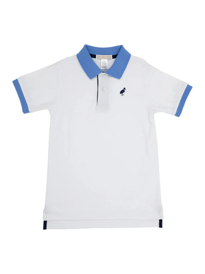 Prim and Proper Polo - Worth Avenue White/Sunrise Boulevard Blue